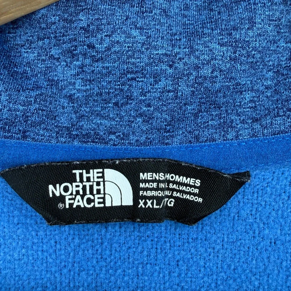 The North Face Mens Blue Heathered Quarter‎ Zip Fleece Pullover Size XXL